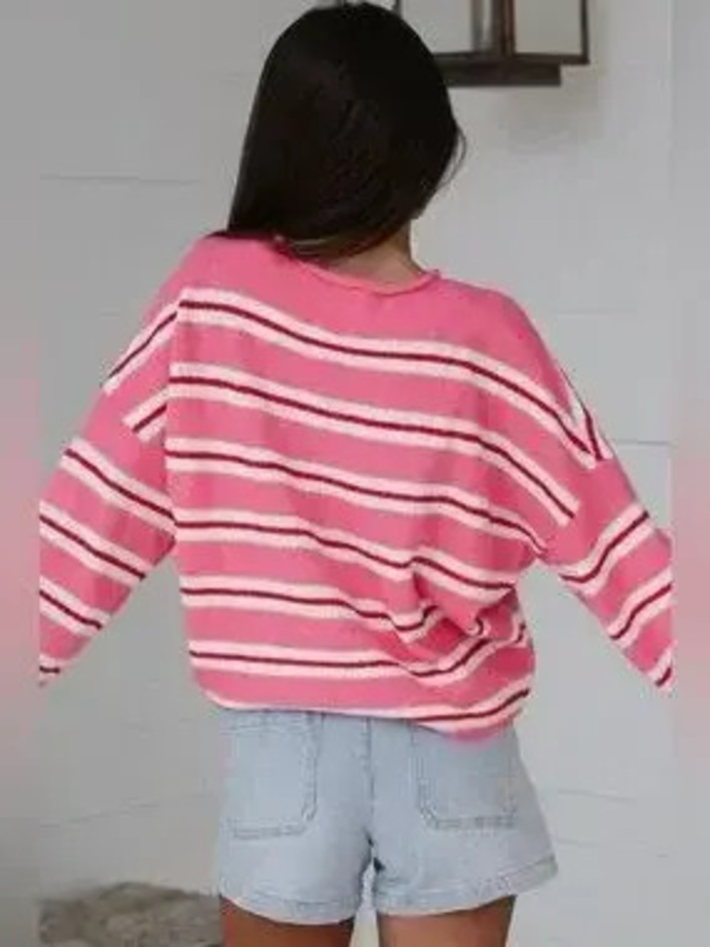Striped Button-Up Cardigan - Picture 2 of 10